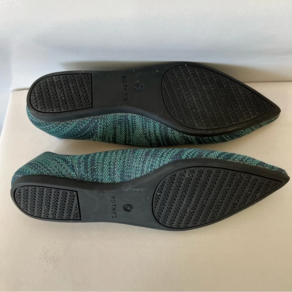 Rothy’s The Point Aqua Heather Flats